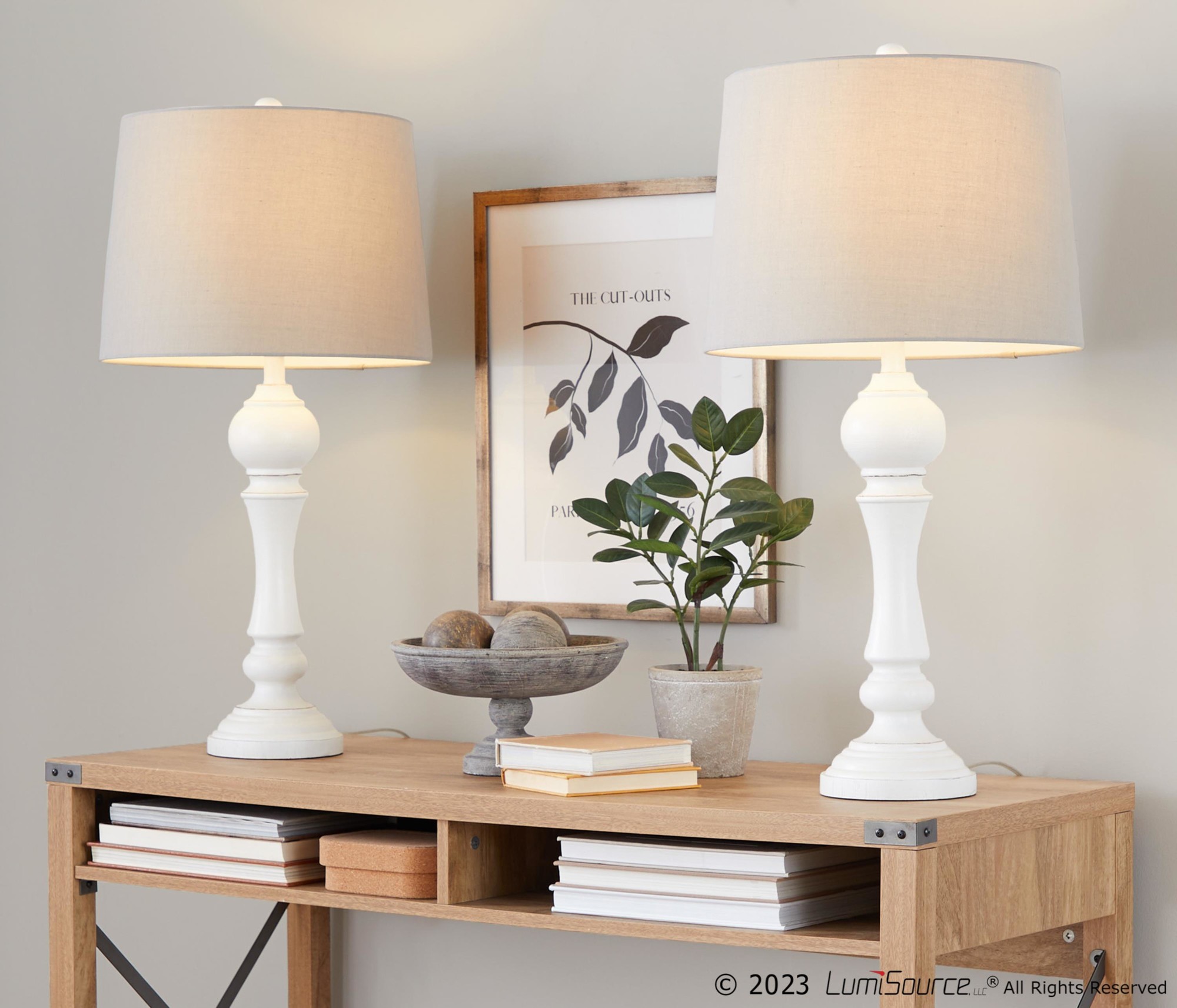 Winston 32 Farmhouse Off-White Table Lamps (Set of 2) 2 Winston 32 Farmhouse Off-White Table Lamps (Set of 2) - Image 2