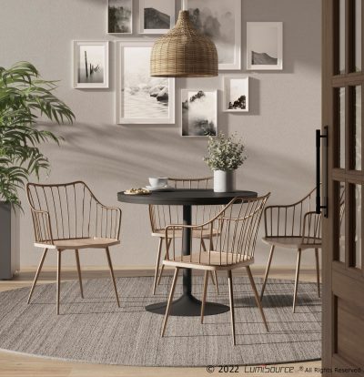 Winston Antique Copper and White Wood Farmhouse Chair