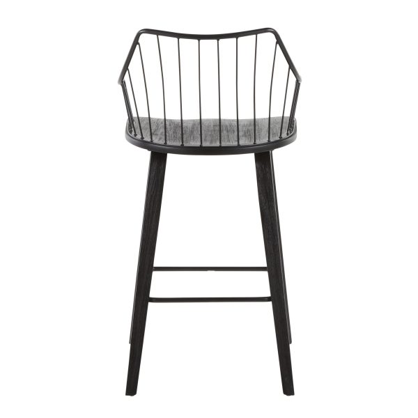 Winston Black Farmhouse Spindle Back 26 Inch Counter Stool 10