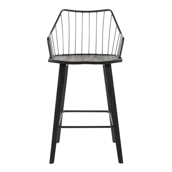 Winston Black Farmhouse Spindle Back 26 Inch Counter Stool 11