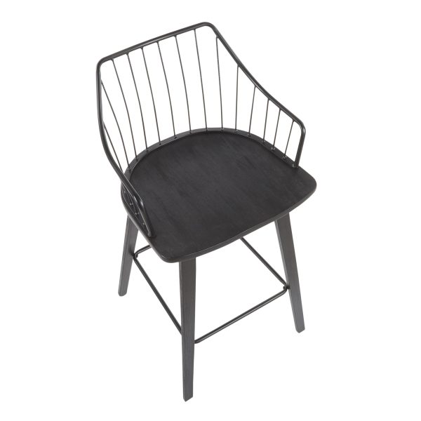 Winston Black Farmhouse Spindle Back 26 Inch Counter Stool 12