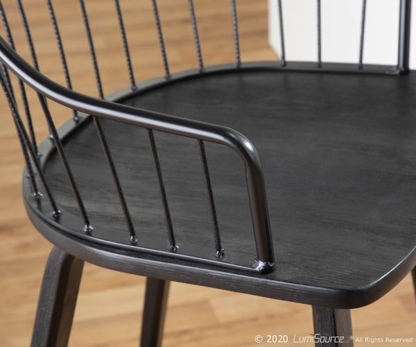Winston Black Farmhouse Spindle Back 26 Inch Counter Stool 2