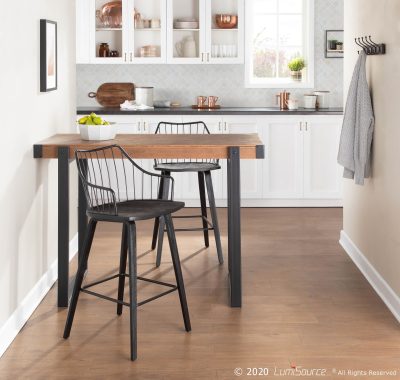 Winston Black Farmhouse Spindle Back 26-Inch Counter Stool