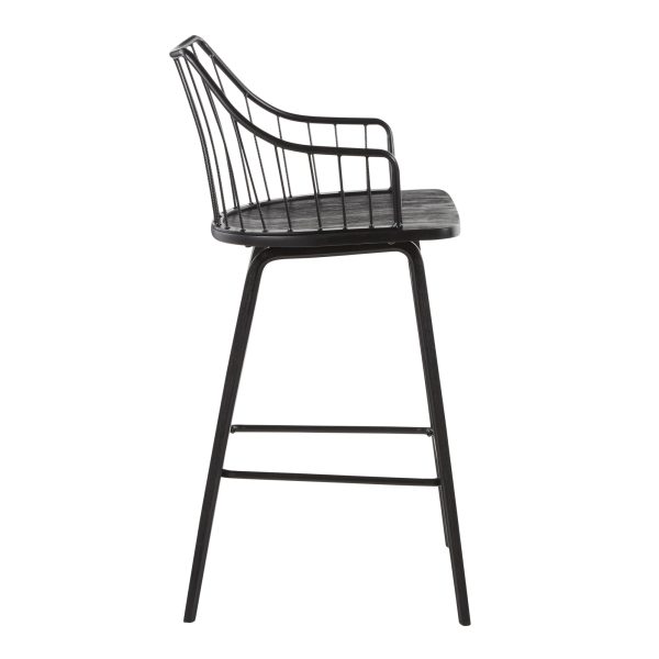 Winston Black Farmhouse Spindle Back 26 Inch Counter Stool 8