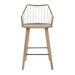 Winston Farmhouse Counter Stool White Washed Wood Antique Copper 28 Winston Farmhouse Counter Stool White Washed Wood Antique Copper