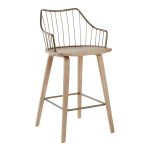 Winston Farmhouse Counter Stool White Washed Wood Antique Copper 24 Winston Farmhouse Counter Stool White Washed Wood Antique Copper