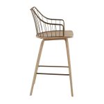 Winston Farmhouse Counter Stool White Washed Wood Antique Copper 25 Winston Farmhouse Counter Stool White Washed Wood Antique Copper