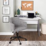 Wishbone Contemporary Grey and White Wood Desk 12 Wishbone Contemporary Grey and White Wood Desk