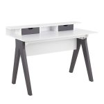 Wishbone Contemporary Grey and White Wood Desk 14 Wishbone Contemporary Grey and White Wood Desk