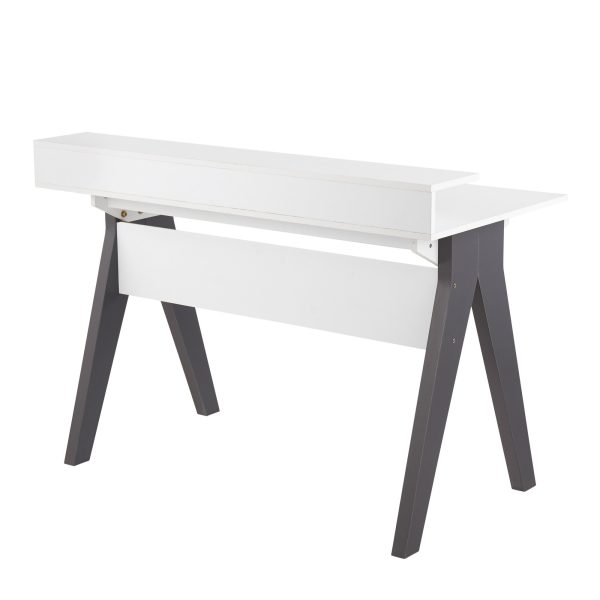 Wishbone Contemporary Grey and White Wood Desk 4