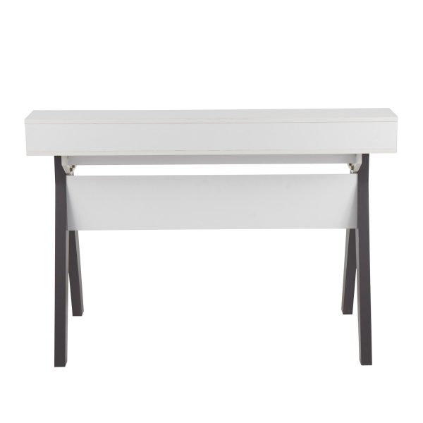 Wishbone Contemporary Grey and White Wood Desk 5
