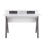 Wishbone Contemporary Grey and White Wood Desk 18 Wishbone Contemporary Grey and White Wood Desk