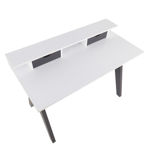 Wishbone Contemporary Grey and White Wood Desk 7