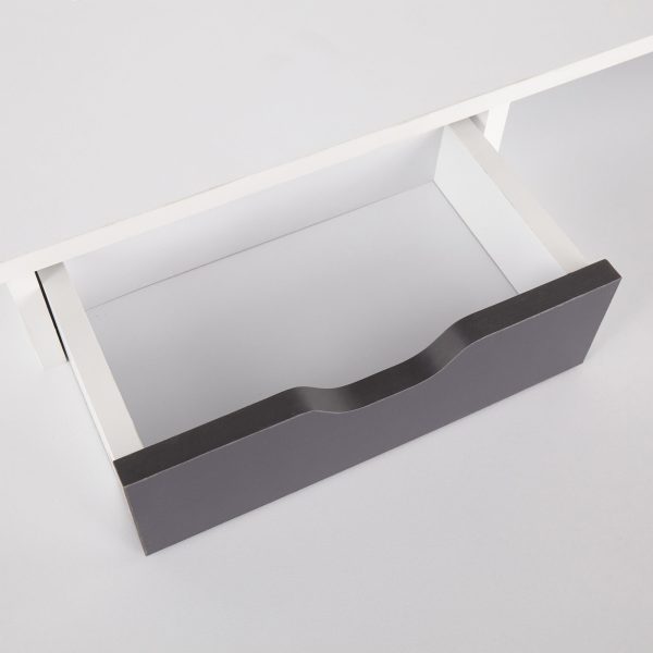 Wishbone Contemporary Grey and White Wood Desk 8