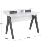 Wishbone Contemporary Grey and White Wood Desk 21 Wishbone Contemporary Grey and White Wood Desk