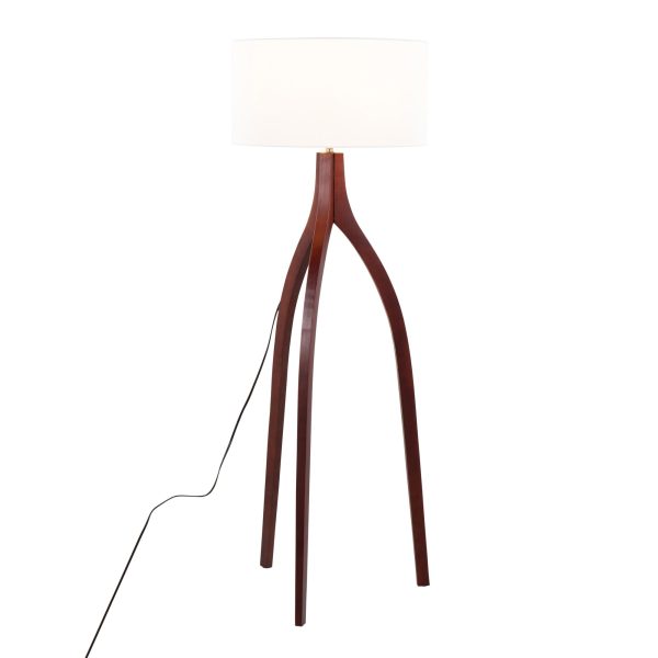 Wishbone Walnut Wood Contemporary Tripod Floor Lamp 2