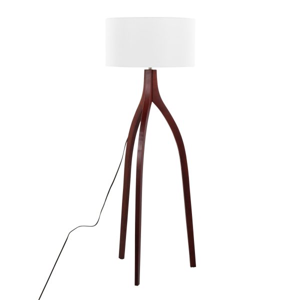 Wishbone Walnut Wood Contemporary Tripod Floor Lamp 3