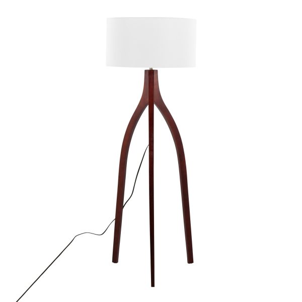Wishbone Walnut Wood Contemporary Tripod Floor Lamp 4