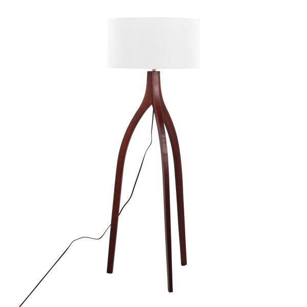 Wishbone Walnut Wood Contemporary Tripod Floor Lamp 5