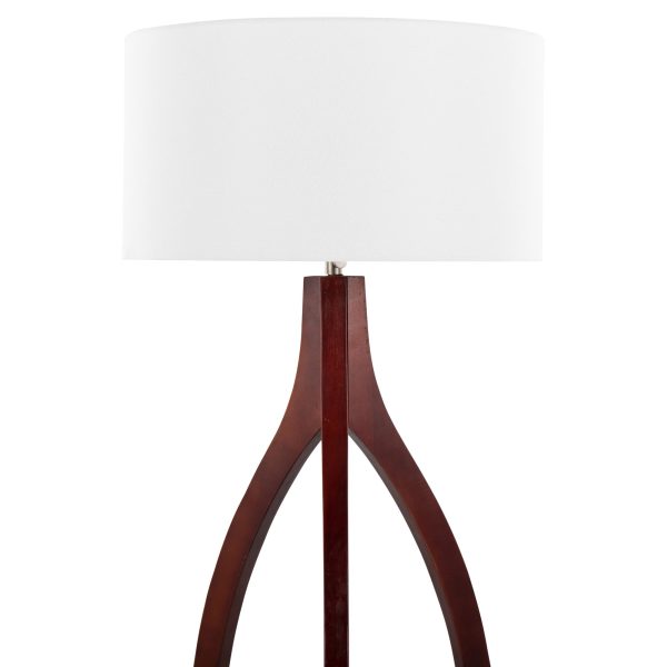 Wishbone Walnut Wood Contemporary Tripod Floor Lamp 7