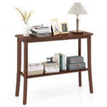 Rustic 2 Tier Wooden Console Table with Open Storage Shelf 11 Rustic 2 Tier Wooden Console Table with Open Storage Shelf