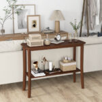 Rustic 2 Tier Wooden Console Table with Open Storage Shelf 8 Rustic 2 Tier Wooden Console Table with Open Storage Shelf