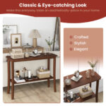 Rustic 2 Tier Wooden Console Table with Open Storage Shelf 13 Rustic 2 Tier Wooden Console Table with Open Storage Shelf