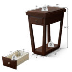 Rustic Rubber Wood End Table with Drawer and Bottom Shelf 11 Rustic Rubber Wood End Table with Drawer and Bottom Shelf