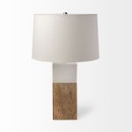 Woodrow (22.3"H) Light Brown Wood w/ White Accent Table Lamp