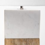 Woodrow (22.3"H) Light Brown Wood w/ White Accent Table Lamp