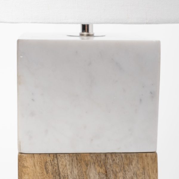 Woodrow 22.3H Light Brown Wood w White Accent Table Lamp 4