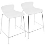 Woodstacker White Contemporary Bentwood Stackable Counter Stools (Set of 2)