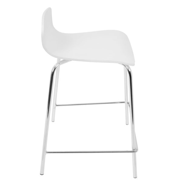 Woodstacker White Contemporary Bentwood Stackable Counter Stools Set of 2 2