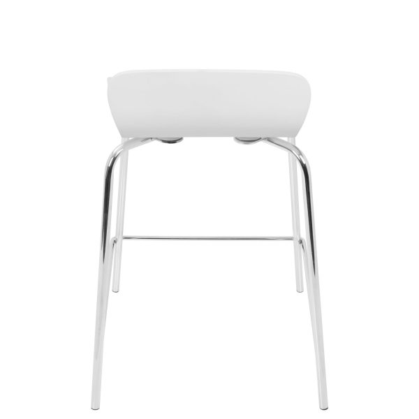 Woodstacker White Contemporary Bentwood Stackable Counter Stools Set of 2 4