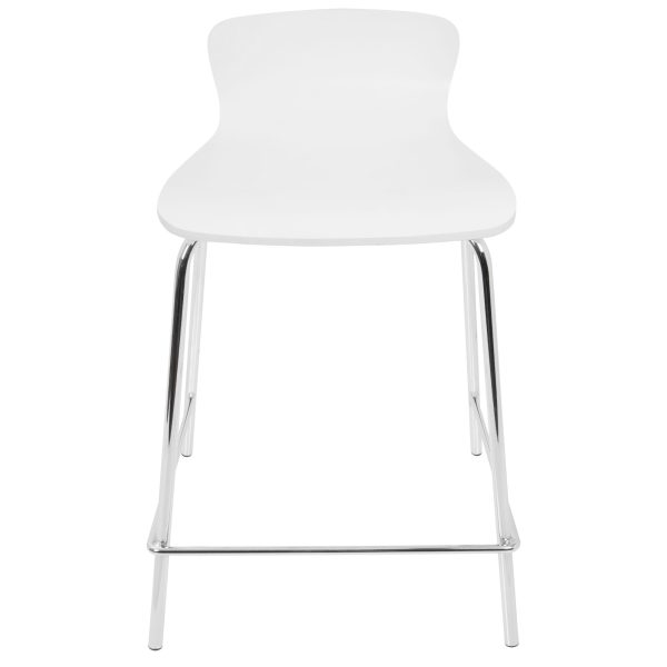 Woodstacker White Contemporary Bentwood Stackable Counter Stools Set of 2 5