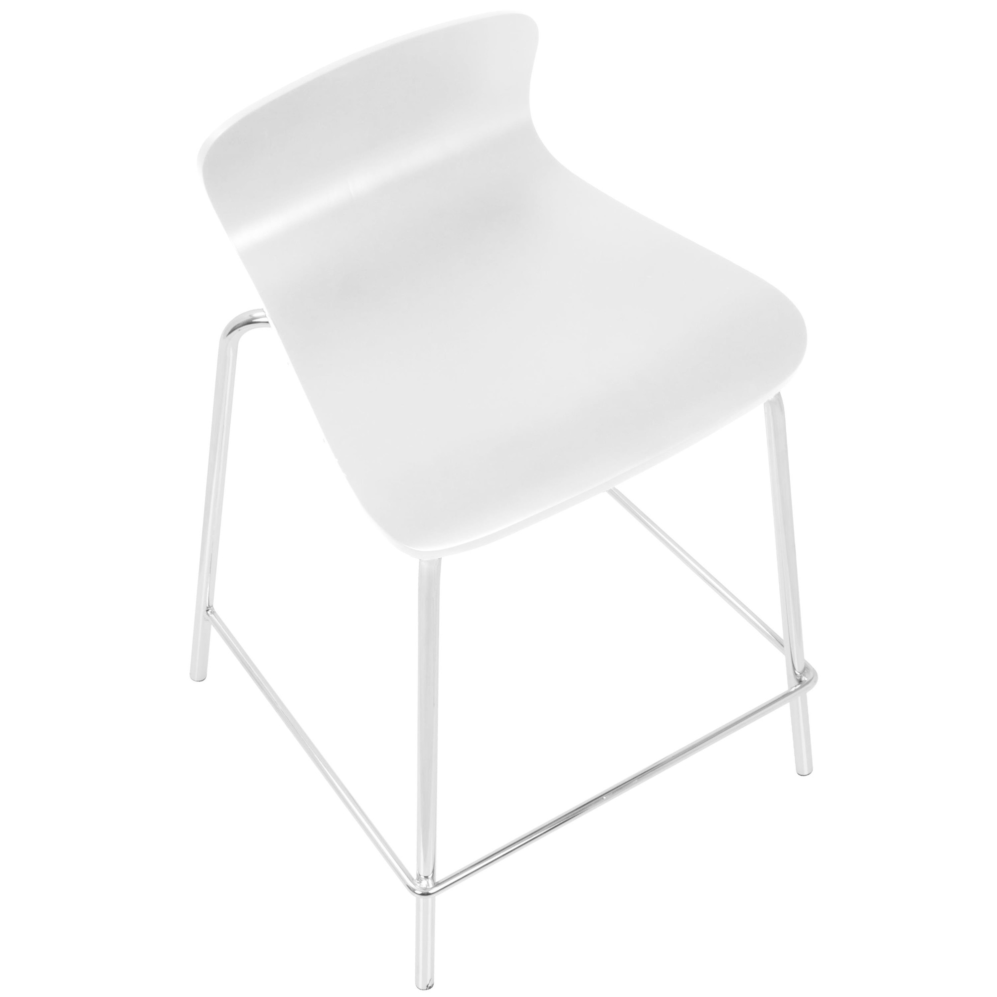 Woodstacker White Contemporary Bentwood Stackable Counter Stools (Set of 2) 7 Woodstacker White Contemporary Bentwood Stackable Counter Stools (Set of 2) - Image 7