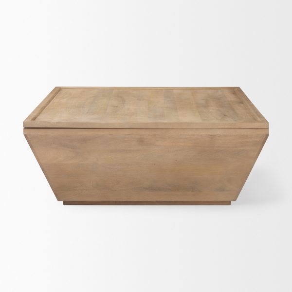Wyatt 41.0L x 41.0W x 16.0H Brown Wood Angular Coffee Table 4