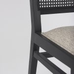 Wynn 20.5L x 24.6W x 34.1H Beige Fabric W/Black Wood Dining Chair