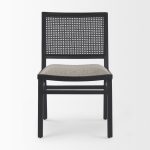 Wynn 20.5L x 24.6W x 34.1H Beige Fabric W/Black Wood Dining Chair