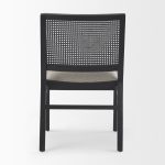 Wynn 20.5L x 24.6W x 34.1H Beige Fabric W/Black Wood Dining Chair