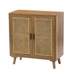 Wyoming Walnut Rattan Door Accent Cabinet with Shelves 7 Wyoming Walnut Rattan Door Accent Cabinet with Shelves