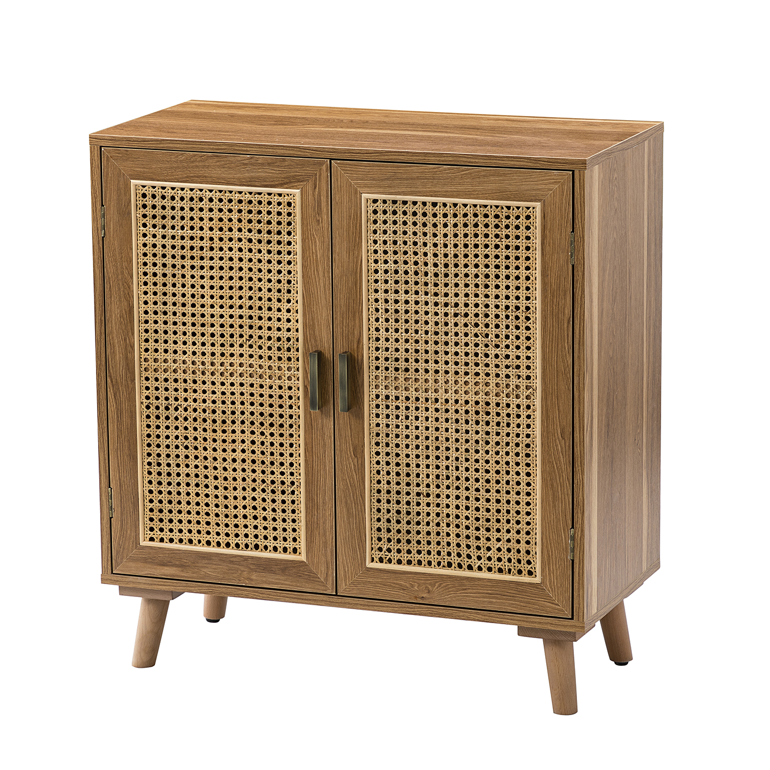 Wyoming Walnut Rattan Door Accent Cabinet with Shelves 2 Wyoming Walnut Rattan Door Accent Cabinet with Shelves - Image 2