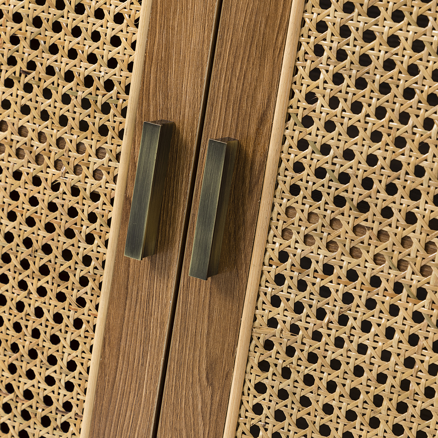 Wyoming Walnut Rattan Door Accent Cabinet with Shelves 5 Wyoming Walnut Rattan Door Accent Cabinet with Shelves - Image 5