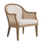 Xaver Ivory Farmhouse Rattan Solid Wood Barrel Accent Chair 6 Xaver Ivory Farmhouse Rattan Solid Wood Barrel Accent Chair