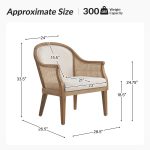 Xaver Ivory Farmhouse Rattan Solid Wood Barrel Accent Chair 10 Xaver Ivory Farmhouse Rattan Solid Wood Barrel Accent Chair