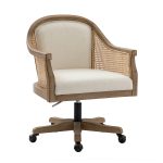 Xaver Ivory Rattan Swivel Adjustable Height Task Chair 7 Xaver Ivory Rattan Swivel Adjustable Height Task Chair