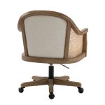 Xaver Ivory Rattan Swivel Adjustable Height Task Chair 8 Xaver Ivory Rattan Swivel Adjustable Height Task Chair