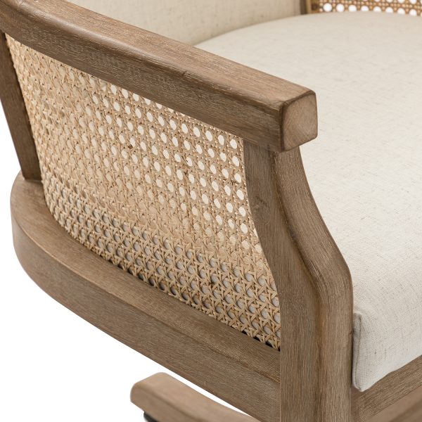 Xaver Ivory Rattan Swivel Adjustable Height Task Chair 4