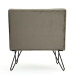 Modern Gray Upholstered Accent Chair with Black Metal Legs 10 Modern Gray Upholstered Accent Chair with Black Metal Legs