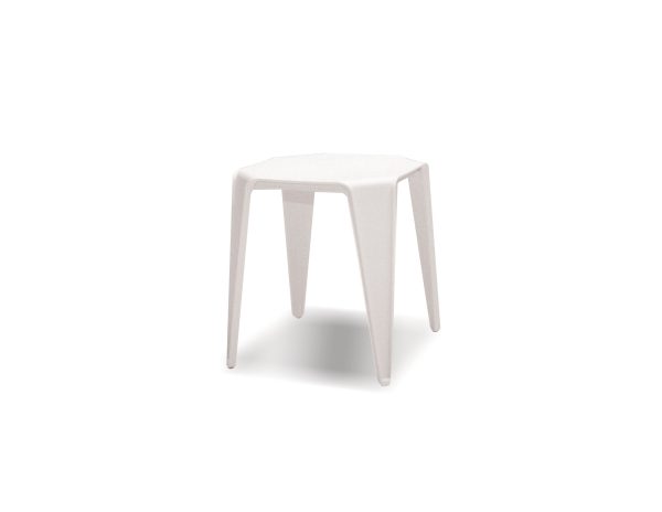YATTA White Polypropylene UV Resistant Indoor Outdoor End Table